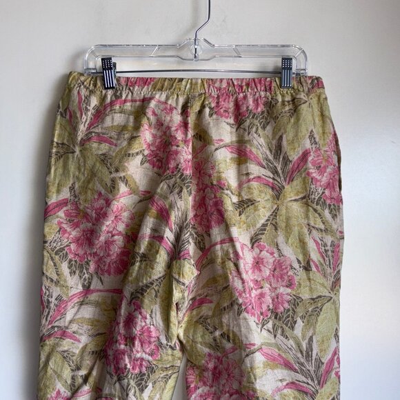 J.JILL Floral Crop Linen Pants Size Petite Small - Picture 4 of 11